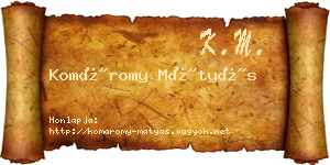 Komáromy Mátyás névjegykártya