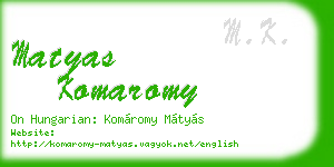 matyas komaromy business card