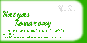 matyas komaromy business card